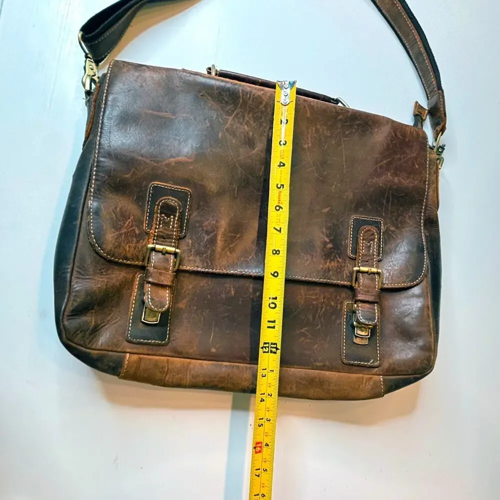 Kattee Leather Messenger Bag Briefcase Laptop Satchel Brown Distressed Vintage